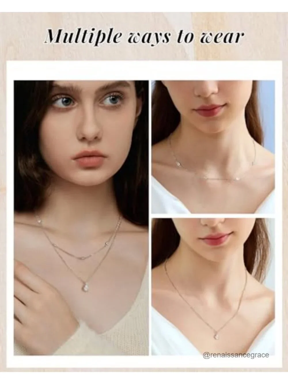 Layered Choker Necklace Set with Dangling Pendant, 18K Gold Plated, Cubic